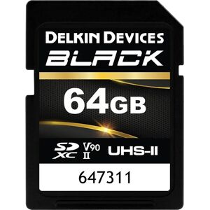 Delkin Sdxc Black Rugged Uhs-ii V90 U3 C10 R300/w250 64gb 64gb Sdxc Uhs-ii Memory Card