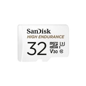SanDisk High Endurance - Flashhukommelseskort (microSDHC til SD adapter inkluderet) - 32 GB - Video Class V30 / UHS-I U3 / Class10 - microSDHC UHS-I