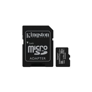 Kingston Technology Kingston   Canvas Select Plus - Flashhukommelseskort (microSDXC til SD adapter inkluderet) - 32 GB - A1 / Video Class V10 / UHS Class 1 / Class10 - microSDXC UHS-I