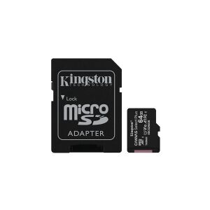 Kingston Technology Kingston Canvas Select Plus - Flashhukommelseskort (microSDXC til SD adapter inkluderet) - 64 GB - A1 / Video Class V10 / UHS Class 1 / Class10 - mic