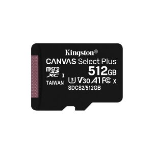 Kingston Technology Kingston Canvas Select Plus - Flashhukommelseskort - 512 GB - A1 / Video Class V30 / UHS Class 3 / Class10 - SDXC UHS-I