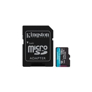 Kingston Technology Kingston Canvas Go! Plus - Flashhukommelseskort (microSDXC til SD adapter inkluderet) - 128 GB - A2 / Video Class V30 / UHS-I U3 / Class10 - microSDXC UHS-I