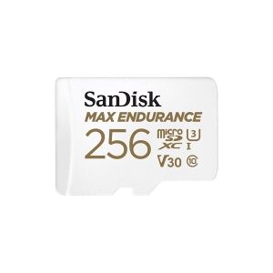 SanDisk Max Endurance - Flashhukommelseskort (microSDXC til SD adapter inkluderet) - 256 GB - Video Class V30 / UHS-I U3 / Class10 - microSDXC UHS-I