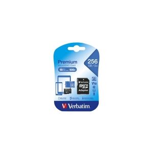 Verbatim Premium - Flashhukommelseskort (SD adapter inkluderet) - 256 GB - UHS Class 1 / Class10 - microSDXC UHS-I