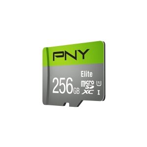 PNY Technologies PNY Elite - Flashhukommelseskort - 256 GB - A1 / Video Class V10 / UHS Class 1 / Class10 - microSDXC UHS-I