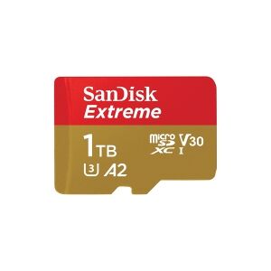 SanDisk Extreme - Flashhukommelseskort (microSDXC til SD adapter inkluderet) - 1 TB - A2 / Video Class V30 / UHS-I U3 / Class10 - microSDXC UHS-I