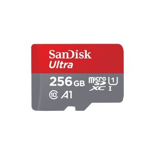 SanDisk Ultra - Flashhukommelseskort (microSDXC til SD adapter inkluderet) - 256 GB - A1 / UHS Class 1 / Class10 - microSDXC UHS-I