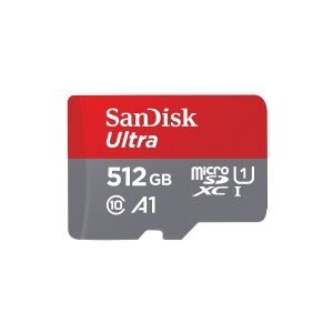 SanDisk Ultra - Flashhukommelseskort (microSDXC til SD adapter inkluderet) - 512 GB - A1 / UHS Class 1 / Class10 - microSDXC UHS-I