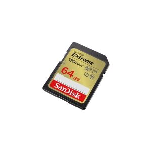 SanDisk Extreme - Flashhukommelseskort - 64 GB - Video Class V30 / UHS-I U3 / Class10 - SDXC UHS-I