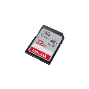 SanDisk Ultra, 32 GB, SDHC, klasse 10, UHS-I, 120 MB/s, klasse 1 (U1)