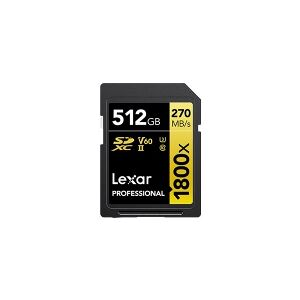 Lexar Media Lexar Professional GOLD Series - Flashhukommelseskort - 512 GB - Video Class V60 / UHS-II U3 / Class10 - 1800x - SDXC UHS-II