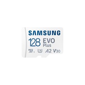 Samsung EVO Plus MB-MC128S - Flashhukommelseskort (microSDXC til SD adapter inkluderet) - 128 GB - A2 / Video Class V30 / UHS-I U3 / Class10 - microS