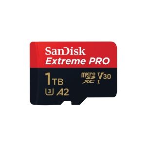 SanDisk Extreme Pro - Flashhukommelseskort (microSDXC til SD adapter inkluderet) - 1 TB - A2 / Video Class V30 / UHS-I U3 / Class10 - microSDXC UHS-I