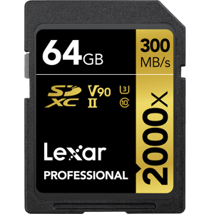 Lexar Professional 2000x Sdxc Uhs-Ii U3 V90 - R300/w260 - 64gb