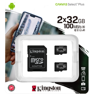 Kingston Canvas Select Plus Micro Sdhc - 2 X 32 Gb - Class 10