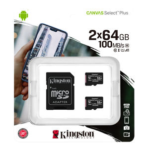 Kingston Canvas Select Plus Micro Sdhc - 2 X 64 Gb - Class 10