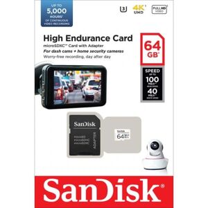 SanDisk MicroSDXC 64GB High Endurance med adapter