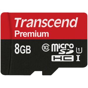 Transcend 8GB microSDHC Class 10 UHS-I MLC Klasse 10, Hukommelseskort