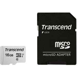 Transcend microSDHC 300S 16GB NAND Klasse 10, Hukommelseskort