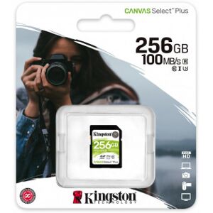 Kingston 256 Gb Sd Canvas Select Plus Uhsi Speed Class 1 (U3) Hukommel