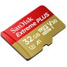 SanDisk Extreme Plus, 32 GB, MicroSDHC, UHS-I, 100 MB/s, 90 MB/s, Iskunkestävä, Lämmönkestävä, Vesitiivis