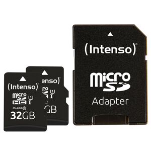 Intenso Doppelpack microSDHC 32GB UHS-I Premium inkl. SD-Adapter - High Capacity SD (MicroSDHC) 32 Go Classe 10 - Neuf