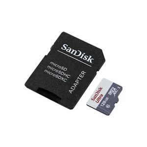 Sandisk Ultra MicroSDXC 128GB UHS-I + SD Adapter 128Go MicroSDXC UHS-I Classe 10 mémoire Flash - Mémoires Flash (128 Go, MicroSDXC, Classe 10, UHS-I, 80 - Publicité