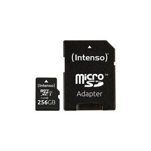 Intenso Premium - Carte mémoire flash (adaptateur microSDXC vers SD inclus(e)) - 256 Go - UHS-I / Class10 - microSDXC UHS-I - Publicité