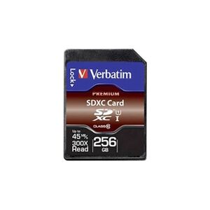 Verbatim Premium - Carte mémoire flash - 256 Go - UHS Class 1 / Class10 - 300x - SDXC UHS-I - Publicité