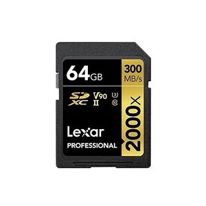 Lexar Professional 2000x lsd2000064g-bnnag 64 go sdxc uhs-ii u3 noir - Publicité