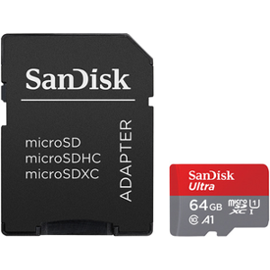 Sandisk Carte Ultra microSDXC 64GB + SD Adapter 140MB/s  A1 Class 10 UHS-I - Publicité