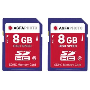Agfa Photo AgfaPhoto Pack 2 cartes memoire flash SDHC 10408 - Capacite 16GB + 16GB - Bleu - Neuf