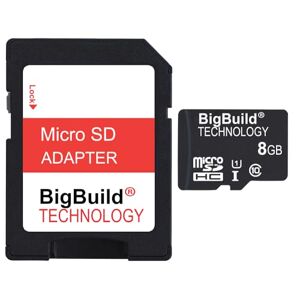 eMemoryCards BigBuild Technology 8Go Ultra Rapide Class 10 80Mo/s MicroSD SDHC Carte mémoire pour Archos Platinum 55b Mobile, Adaptateur SD Inclus - Publicité