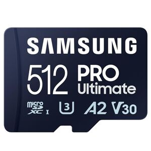 Samsung Carte Mémoire MicroSDXC, PRO Ultimate MB-MY512SA/WW, 512 Go, vitesse de lecture jusqu'à 200 Mo/s, fournie avec adaptateur SD - Publicité