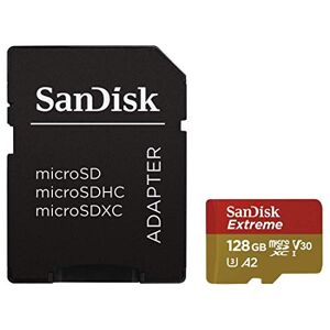 SanDisk Extreme 128GB microSDXC Memory Card for Action Cameras & Drones with A2 App Performance up to 160MB/s, Class 10, U3, V30 - Publicité