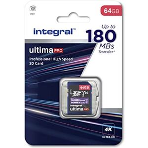 Integral Carte SD 64 Go  Vitesse de Lecture vidéo 4K 180 Mo/s et Vitesse d'écriture 80 Mo/s SDXC V30 U3 180-V30 Notre Carte mémoire SD Haute Vitesse la Plus Rapide de Tous Les Temps - Publicité