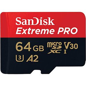 SanDisk 64 Go Extreme PRO microSDXC carte + adaptateur SD + RescuePro Deluxe jusqu'à 200 Mo/s avec des performances applicatives A2 UHS-I Class 10 U3 V30 - Publicité