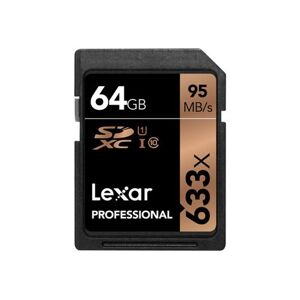 Lexar Professional - Carte mémoire flash - 64 Go - UHS-I U1 / Class10 - 633x - SDXC UHS-I - Publicité