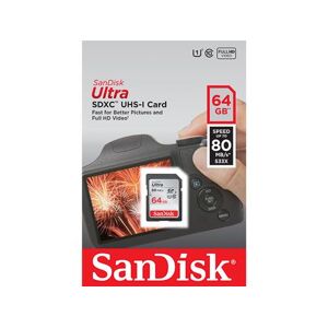 Carte mémoire SDXC SanDisk Ultra 64 Go Gris Gris - Publicité