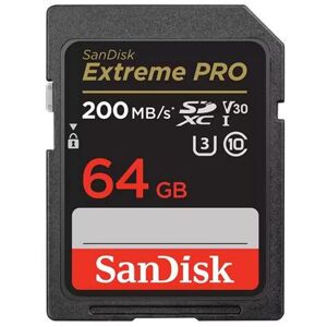 Carte mémoire SDXC SanDisk Extreme PRO 64 Go jusqu'à 200 Mo/s, Classe 10, U3, V30, 4K UHD - Publicité