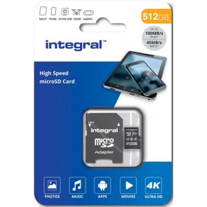 INTEGRAL Micro SD 512GB Classe 10 UHS-I V 30 A1 R180 MB/s - Publicité