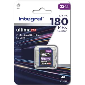 INTEGRAL Carte SD 32GB Classe 10 UHS-I V30 A2 R180/W45 MB/s