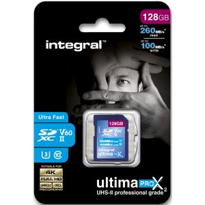 INTEGRAL Carte SDXC Ultima X2 128Gb V60 (260/100MB/s)