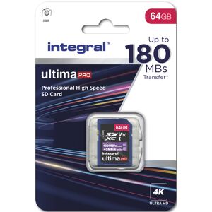 INTEGRAL Carte SD 64 GB Classe 10 UHS- V30 A2 R180/W45 MB/s