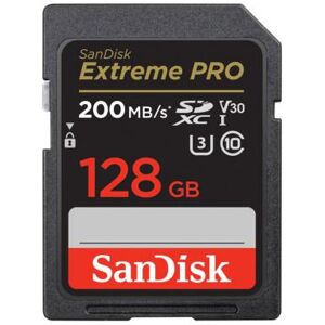 Carte mémoire SanDisk SDXC Extreme Pro Class 10 V30 U3 200/90MB/s - 128GB - Publicité