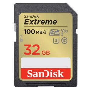 Carte mémoire SanDisk SDHC Extreme Class 10 V30 U3 100MB/s - 32GB