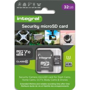 Carte micro SD Integral Security 32Go 4K V30 UHS-1 U3 A1 CLASS 10