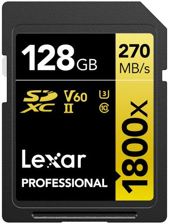 Lexar Carte SDXC 128GB Professional UHS-II (1800x) V60 Gold