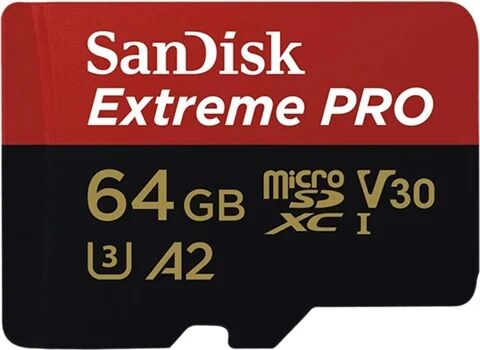 Refurbished: Sandisk Extreme Pro 64GB microSDXC UHS-I U3 A2 V30
