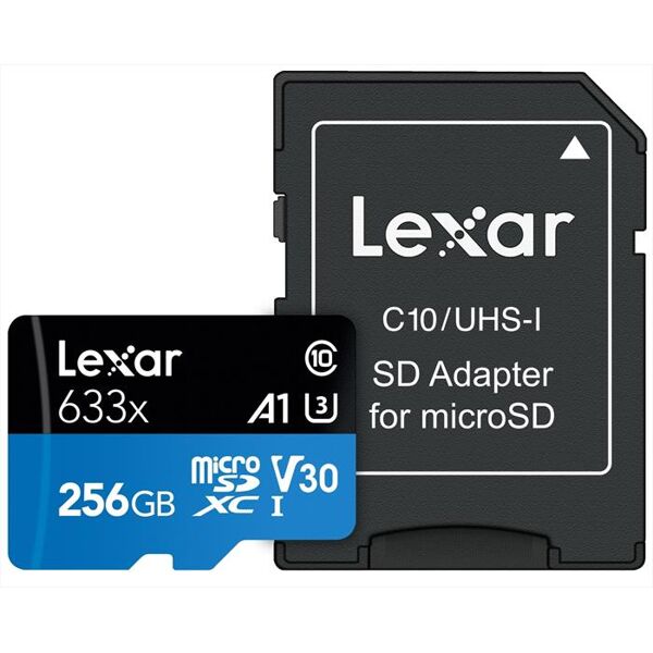 lexar microsdhc 633x 256gb w/ada global-black